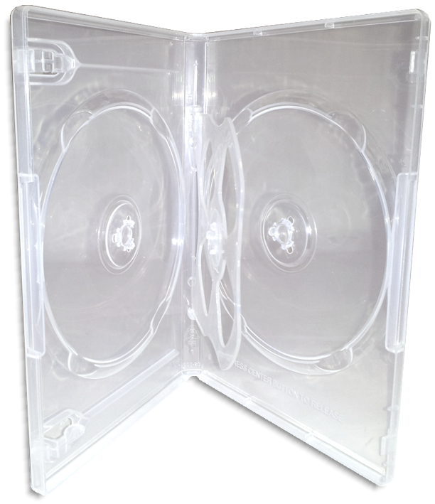 4-DISC DVD BOX WITH HINGED FLAP (clear)